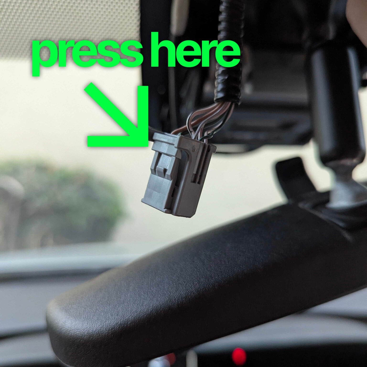 unplug the car's camera cable