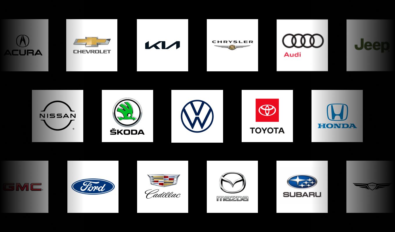 collage of some supported car brands