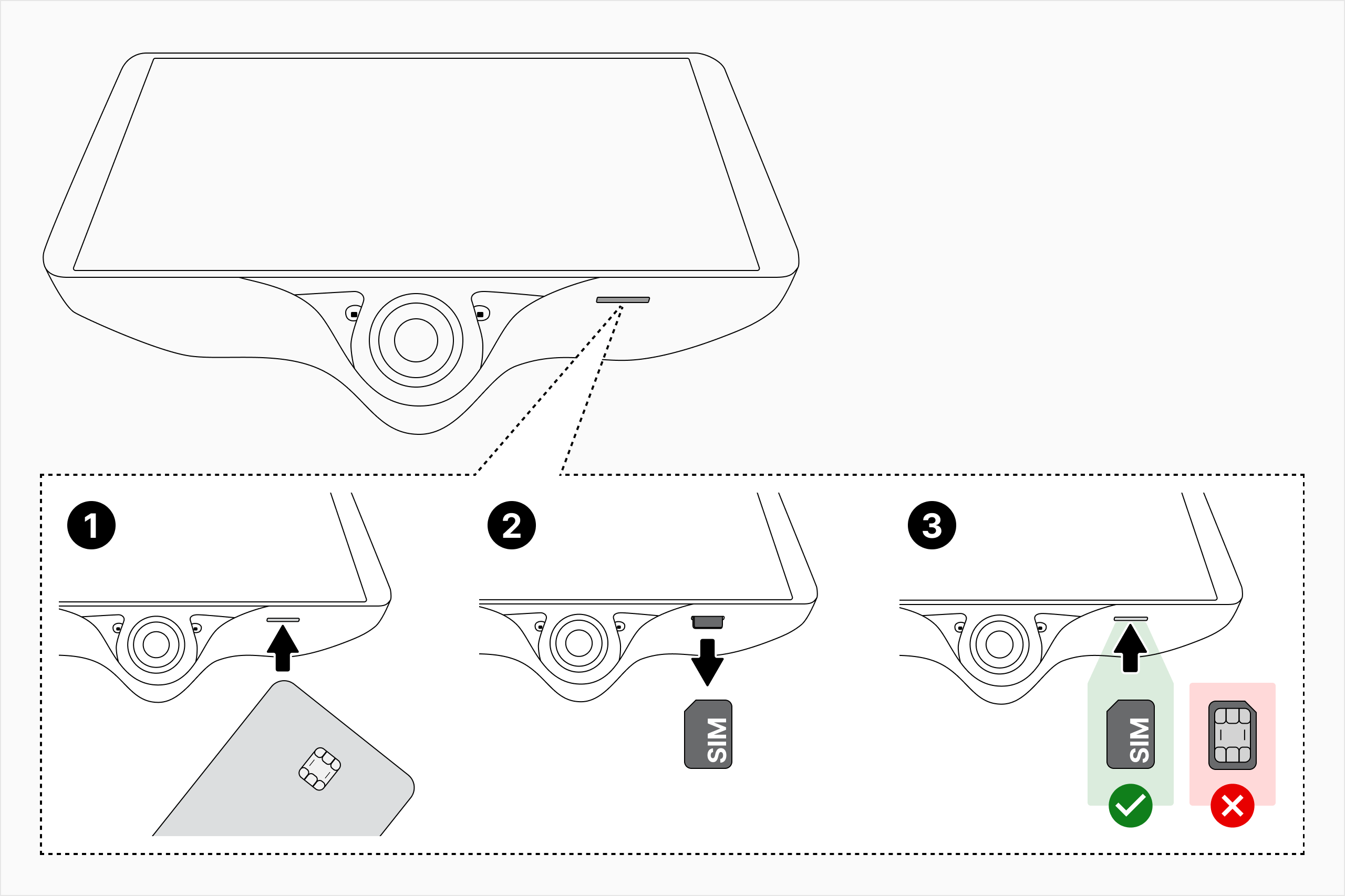 steps to insert comma 3X SIM card