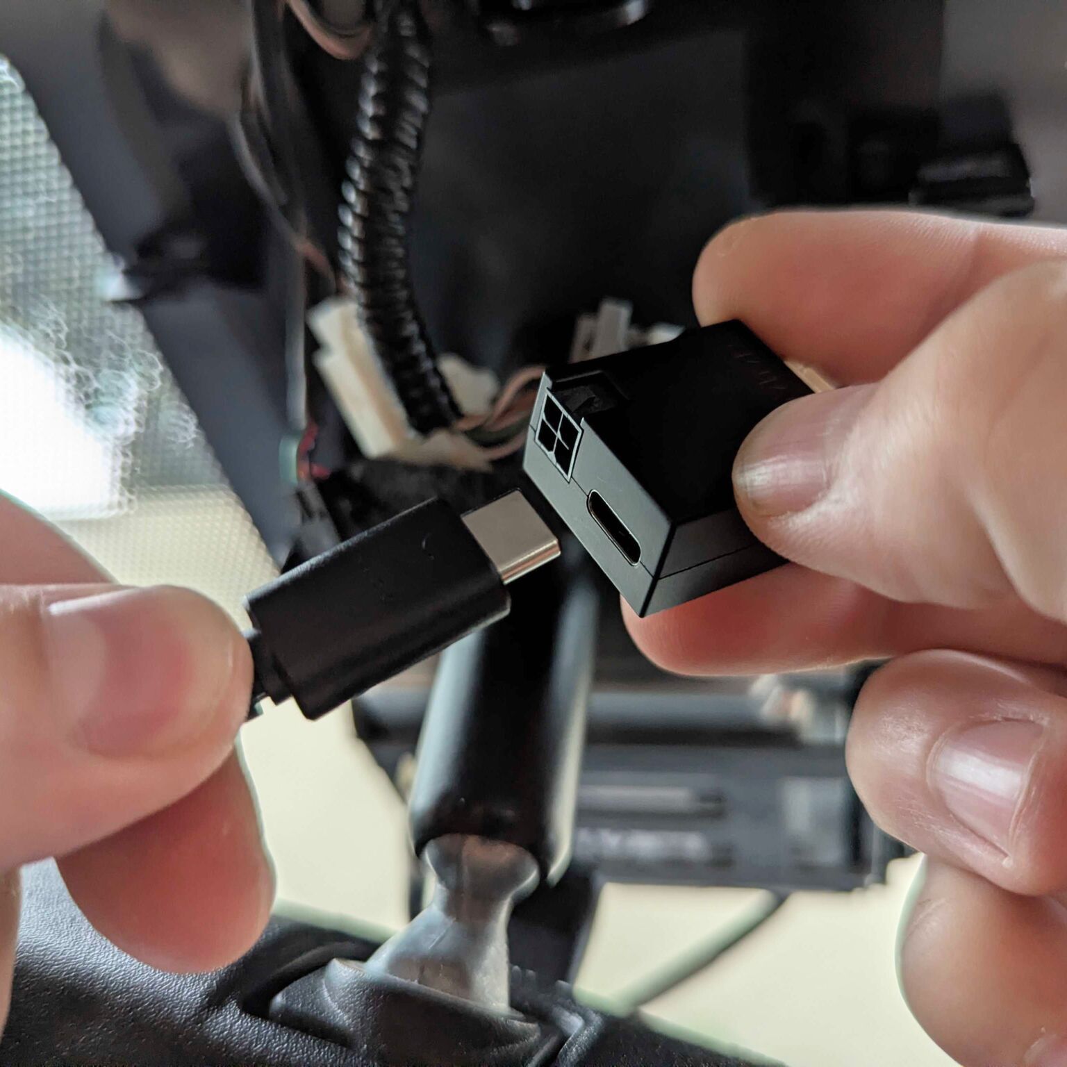 plug the OBD-C cable into the harness box